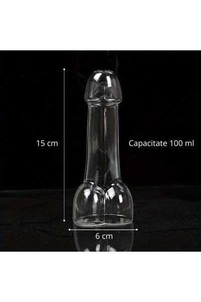 OEM Funny shaped glass, 100 ml, 15 x 6 cm, transparent, made of glass