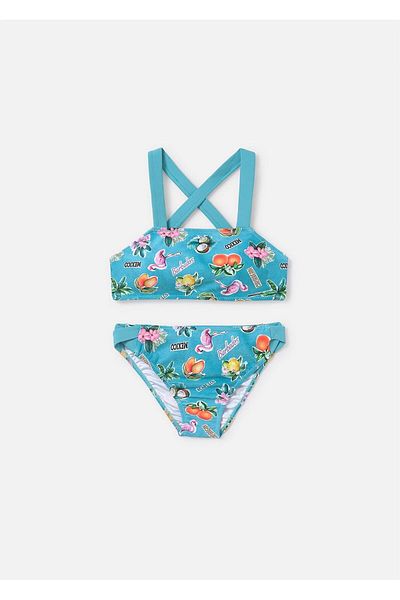 MAYORAL Girl's Printed Bikini Set Turquoise 6768