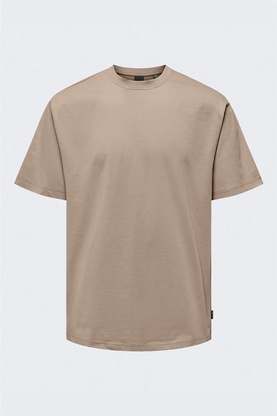Only & Sons Onsfred Life Rlx Ss Tee Noos Ανδρικό καφέ μπλουζάκι - 22022532