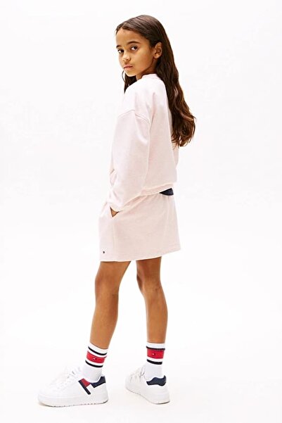 Tommy Hilfiger Kız Çocuk Th Varsity Sweatshirt - Pudra