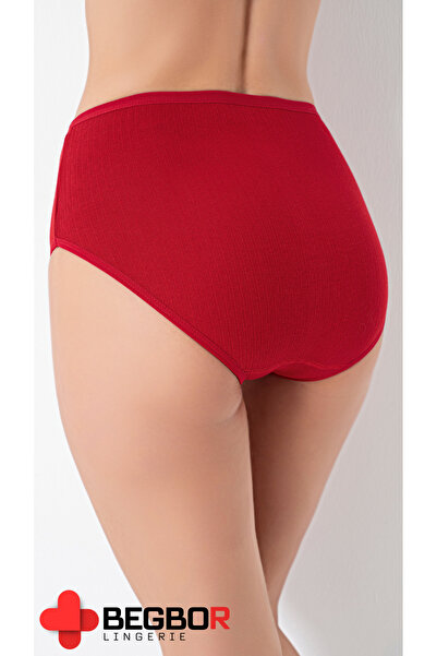 BEGBOR LİNGERİE 6 LI YÜKSEK BEL KIRMIZI RENK KÜLOT SETİ