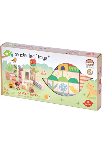 Tender Cuburi din lemn Tender Leaf Toys - Peisaje din gradina