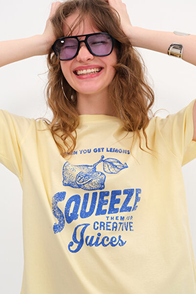 Addax Kısa Kollu Baskılı T-shirt P10447