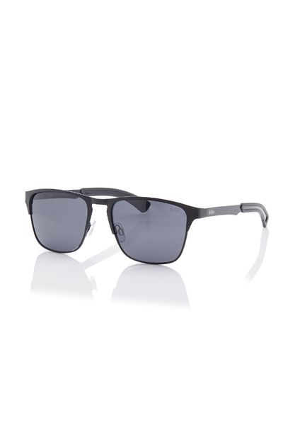 Lee Cooper Polarized Sunglasses Grey Frame Matte Black Mirror Lens 56mm - LC1222C01