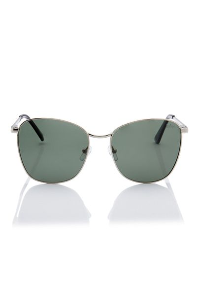 Lee Cooper Polarized Sunglasses Silver Frame G15 Mirror Lens 55mm - LC1207C02