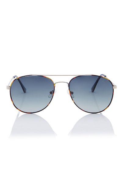 Lee Cooper Polarized Sunglasses Silver Frame Gradient G15 Mirror Lens 56mm - LC1205C01