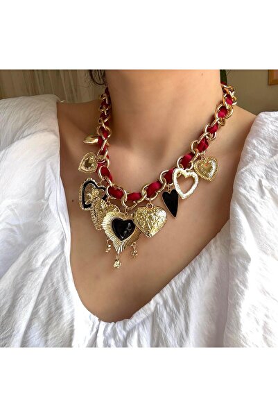 Alice İsstanbul Kurdeleli Kalp Charmlı Kolye