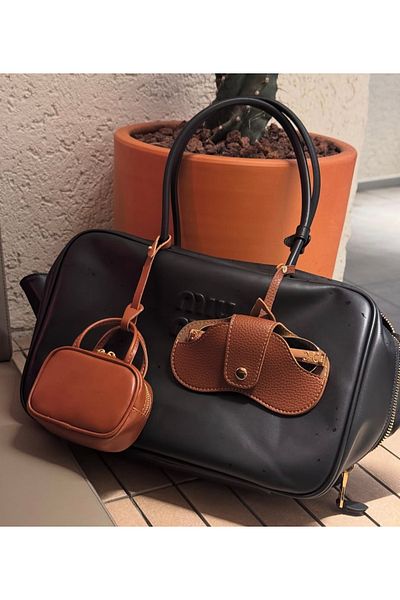 Disi Brown Eyeglass Case Attachable to Bag Strap - Functional and Stylish Accessory