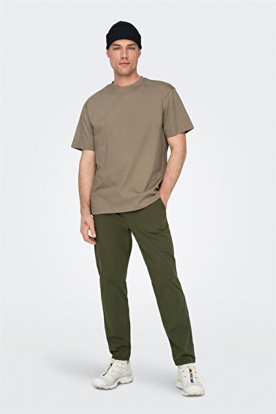 Only & Sons Onsfred Life Rlx Ss Tee Noos Ανδρικό καφέ μπλουζάκι - 22022532