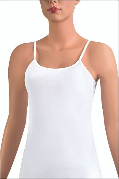NİSYVE Square Solid Neck Cotton Lycra Thin Rope Strap Basic Women's Undershirt