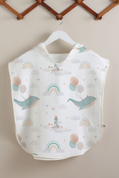 Tuğba Kuğu 4 Layer Muslin Poncho - Whale's Dreams