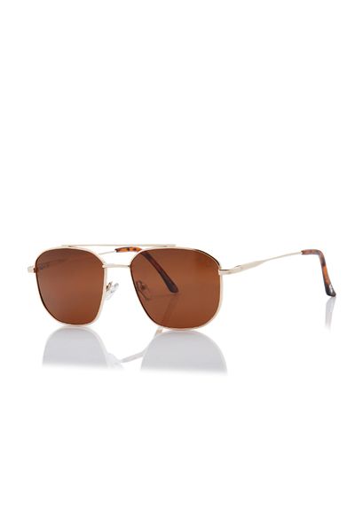 Lee Cooper Polarized Sunglasses Gold Frame Brown Mirror Lens 54mm - LC1204C01