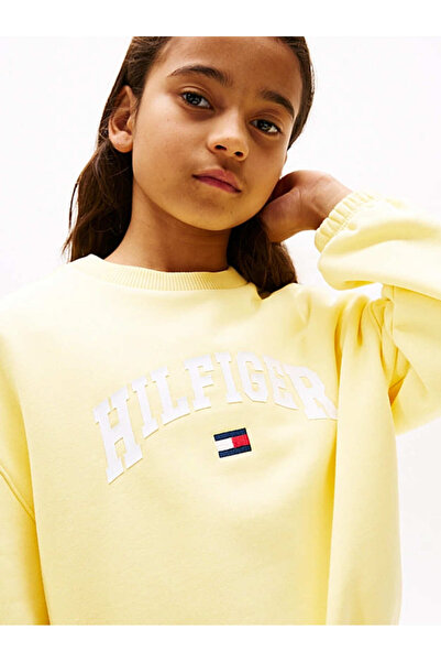 Tommy Hilfiger Kız Çocuk Th Varsity Sweatshirt - Sarı