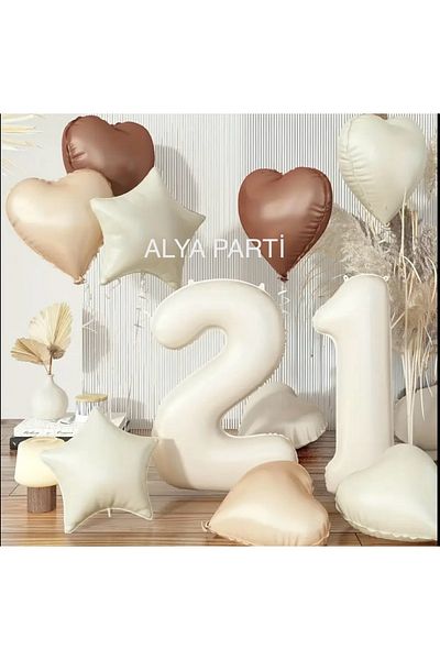 ALYA Σετ γενεθλίων PARTY Figure Foil με μπαλόνι καρδιά και αστέρι