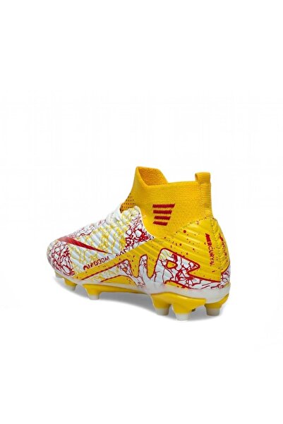 LALİGA Bağcıklı Unisex Halı Saha Futbol Ayakkabısı Beyaz Kırmızı Krampon