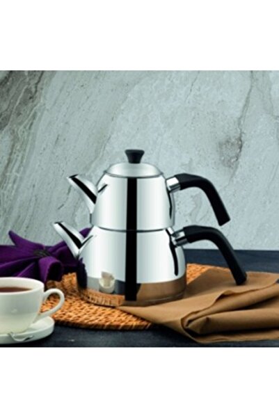 Zest Bohem Büyük Boy İndiksiyon Tabanlı Çaydanlık Takımı Siyah