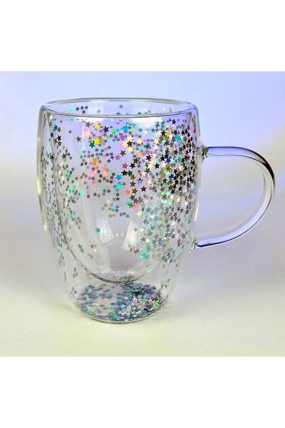 OEM Cana, de cafea, Magia stelelor, din sticla, transparent, 350 ml