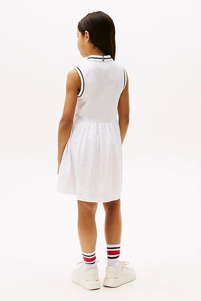 Tommy Hilfiger Girl's Th Broderie Anglaise Polo Dress - White