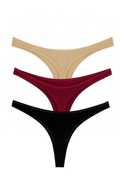 Perita.Life Women's Colorful Classic String Thong Panties 3 Pack