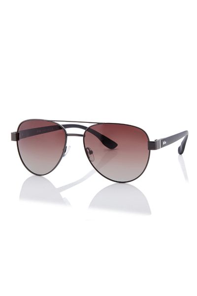 Lee Cooper Polarized Sunglasses Grey Frame Gradient Brown Mirror Lens 60mm - LC1201C03