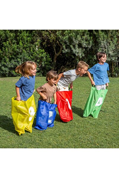 Apli Kids Joc exterior, Cursa Sacilor, 4 saci cu maner colorati pentru copii, Apli, +4 ani