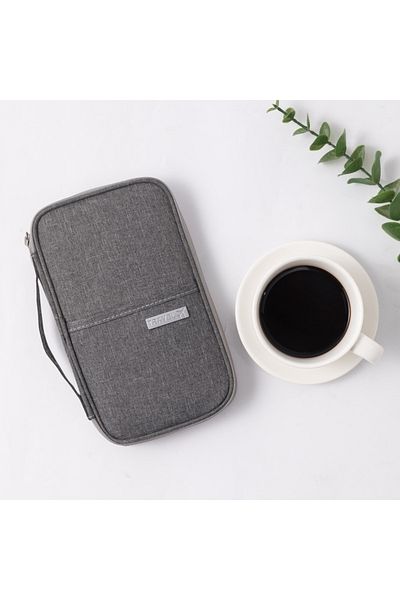 OEM Wallet, Travel, for Documents, gray, For passports, credit cards
