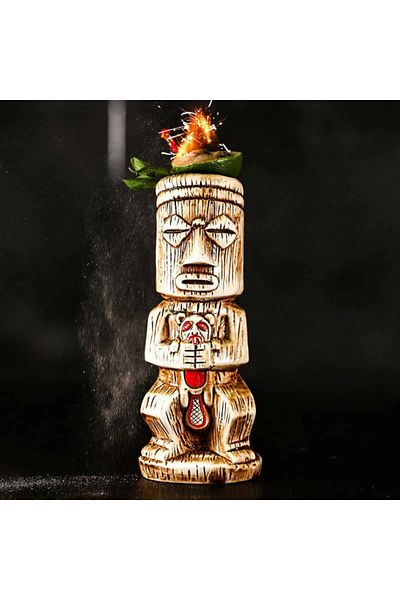 OEM Pahar pentru cocktail, Tiki Samif, din ceramica, multicolor, 450 ml, 22 x 8.5 x 6.5 cm