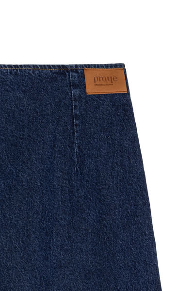 praye Çapraz Kesim Denim Etek Mavi