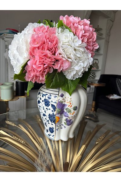 Hatice sakallı design 1 κλαδί υψηλής ποιότητας υγρής υφής ορτανσίας (ροζ)