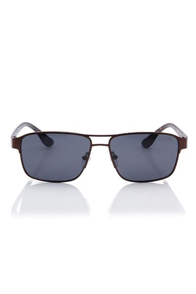 Lee Cooper Polarized Sunglasses Brown Frame Matte Brown Mirror Lens 55mm - LC1214C03