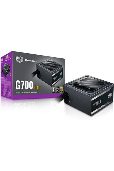 Cooler Master Gold Power Supply Model G700, 700W, 80+ Gold Certificate, Intel ATX 2.52, by Cooler Master with Flat