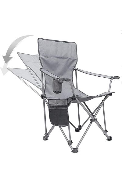 fulina Versatile Camping Folding Chair,600D Oxford Cloth,Aluminum Alloy Frame,Suitable for Outdoors,Gray
