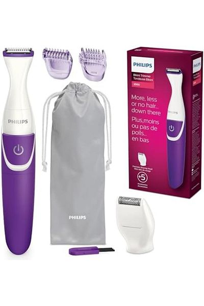 Philips Beauty Bikini Genie Cordless Trimmer for Bikini Line Hair Removal, with Shaving Head and Com