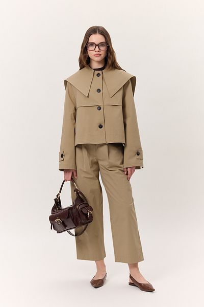 Manuka Pleated Gabardine Trousers - Sand