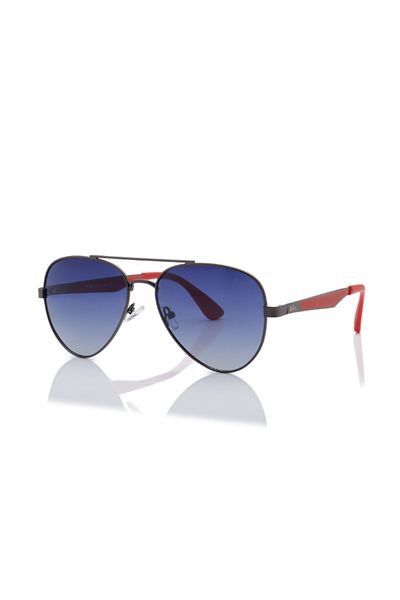 Lee Cooper Polarized Sunglasses Gradient Blue Frame Grey Mirror Lens 47mm - LC1220C02