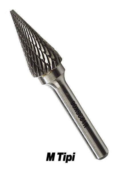 Badem10 Freze Uç M Tipi Törpü Kalıpçı Metal Demir Ahşap Plastik Taş Oyma Makinesi Ucu Konik Matkap Uyumlu