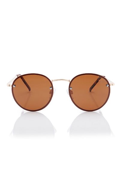 Lee Cooper Polarized Sunglasses Gold Frame Brown Mirror Lens 53mm - LC1212C01