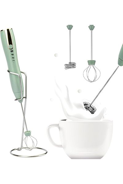 COOYA Handheld Milk Frother, USB-C Rechargeable, 3 Speeds Adjustable, for Latte, Cappuccino, Hot Chocolate