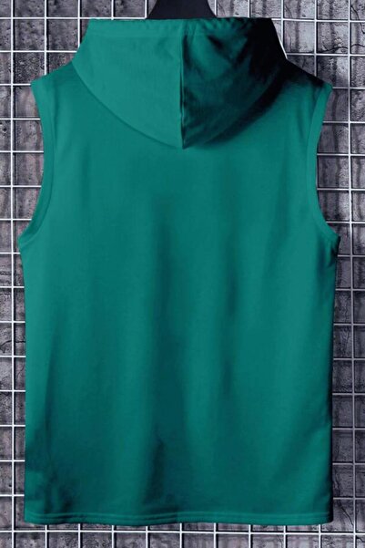 CAST COLLECTİON Men's Green Printed Athlete Do the Work Printed Hooded Undershirt