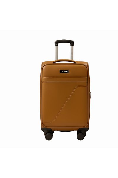 ORAMI PU LEATHER CABIN SIZE LUGGAGE TROLLEY 20" TAN