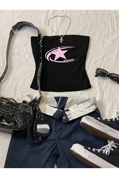 npLStore Жіночий бюстгальтер з принтом зірки, новий сезон, дихаючий бавовняни...