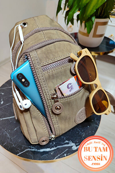 Bu Tam Sensin Zeytin Unisex Su Geçirmez Krinkıl Kumaşlı Fermuarlı 5 Bölmeli Ç...