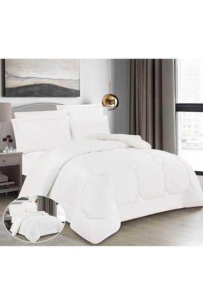 HOURS Horse Fur Winter Double-Sided Comforter Set with Durable and Soft Fabric and Heavy Filling, 6 Pieces, King Size