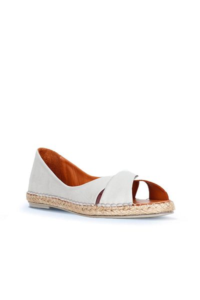 Bueno Shoes Women's Khaki Leather Flat Ballerinas - 01wq2410