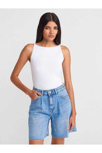 Dilvin 21055 Strappy Tank-White