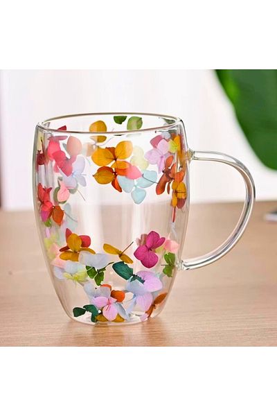 OEM Cana, de cafea, Aroma florilor, din sticla, transparent, 350 ml, 11.5 x 5.5 x 8.5 cm