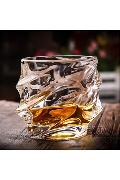 OEM Pahar whiskey, Starlight Wave, 330 ml, din sticla, 9.5 cm h, 7.5 cm l, 9 cm adancime