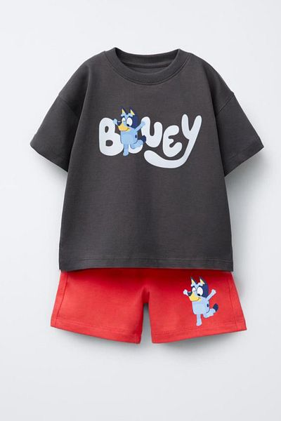 Monila Boy's Bluey Printed Cotton Crew Neck Bottoming Suit
