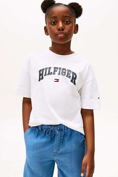 Tommy Hilfiger Girl's Th Varsity Melange Archive T-Shirt - White