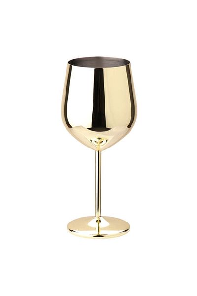 OEM Pahar pentru vin, Shiny Gold, otel inoxidabil, durabil si rezistent la coroziune, auriu, 500 ml